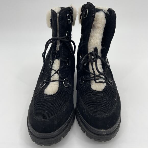 JELLYPOP Womens Greattimes Block Heel Hiking Boot Y2K Size 10M Black Side Zip - Picture 1 of 9